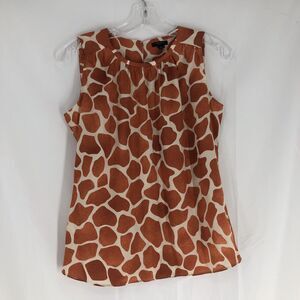 Ann Taylor Giraffe Print Polyester Sleeveless Blouse  Size XSP